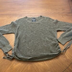 Abercrombie & Fitch military green side drawstring cinch Sweater xs